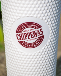 Central Michigan University Chippewas White Textured Travel Tumbler