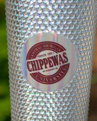 Central Michigan University Chippewas Clear Textured Iridescent Travel Tumbler