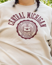 Central Michigan Seal Cocoa Women's Crop Crewneck Sweatshirt