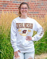 Central Michigan University Chippewas Action C White Long Sleeve T-Shirt