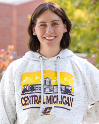 Central Michigan Action C Warriner Hall White Graphic Hoodie