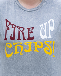 Fire Up Chips! Distressed Gray Long Sleeve T-Shirt