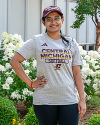 Central Michigan Softball Gray Sports Amplifier T-Shirt