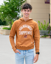 Central Michigan University Chippewas Action C Camel Raglan Hoodie