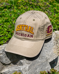 Central Michigan Action C Khaki Adjustable Twill Hat