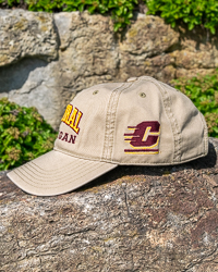 Central Michigan Action C Khaki Adjustable Twill Hat