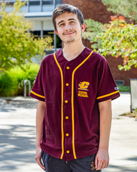 Action C Central Michigan Maroon & Gold Cotton Baseball Jersey