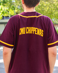 Action C Central Michigan Maroon & Gold Cotton Baseball Jersey