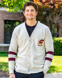 Action C Central Michigan Oatmeal Button Down Cardigan Sweater