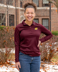 Action C Maroon Women's Long Sleeve Polo
