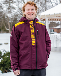 Action C Central Michigan Maroon & Gold Full Zip Jacket