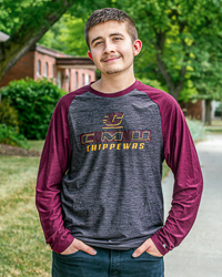 Action C CMU Chippewas Graphite & Maroon Long Sleeve T-Shirt