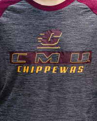 Action C CMU Chippewas Graphite & Maroon Long Sleeve T-Shirt