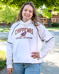 Central Michigan Chippewas Action C White Women's Hoodie