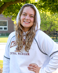 Central Michigan Chippewas Action C White Women's Hoodie