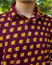 Action C Pattern Maroon Performance Tech Polo
