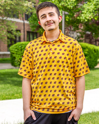 Action C Pattern Gold Performance Tech Polo