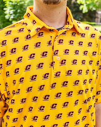 Action C Pattern Gold Performance Tech Polo