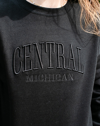 Central 3D Michigan Black Women's Crewneck Sweatshirt