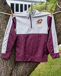 Action C Central Michigan Gray & Maroon Color Block Youth ¼ Zip