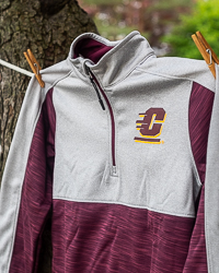 Action C Central Michigan Gray & Maroon Color Block Youth ¼ Zip
