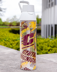 Action C Central Michigan Fire Up Chips! Pattern 24 oz. Water Bottle