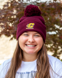 Action C Maroon Satin Lined Knit Pom Hat