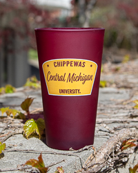 Central Michigan University Chippewas 16 oz. Maroon Frosted Pint Glass