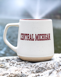 Action C Central Michigan White & Maroon Speckled Sandstone Mug