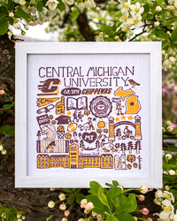 Julia Gash CMU White Framed Canvas Print