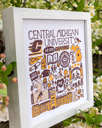 Julia Gash CMU White Framed Canvas Print