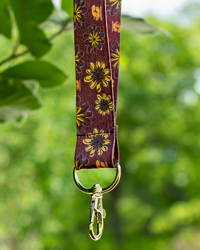 CMU Action C Maroon & Gold Daisy Print Wrist Lanyard