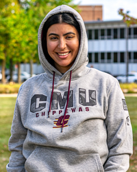 CMU Camo Chippewas Action C Heather Gray Operation Hat Trick Hoodie
