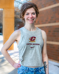 Action C Central Michigan Women's Gray Dri-FIT Crop Tank Top
