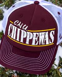 CMU Chippewas Puff Ink Maroon Foam Front Trucker Hat
