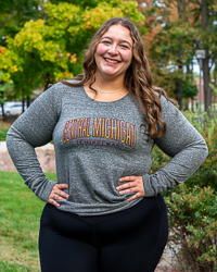 Central Michigan Chippewas Heather Gray Women's Long Sleeve T-Shirt