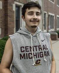 Central Michigan Action C Heather Gray Dri-FIT Sleeveless Hoodie