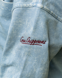 CMU Chippewas Script Indigo Women's Button Up Fleece Sweatshirt Jacket