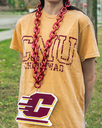Big Action C Maroon Jumbo Chain Link Bead Necklace