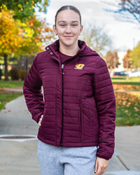 Action C Women's Maroon Packable Quilted Puffer Jacket