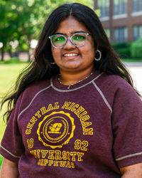 Central Michigan University Chippewas Faux Seal Maroon Women's Short Sleeve Raglan Crewneck