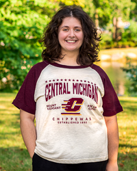 Central Michigan Chippewas Established 1892 White & Maroon Women's Raglan T-Shirt