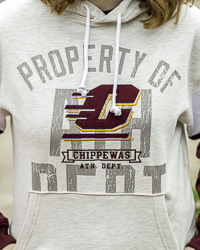 Property of Ath. Dept. Action C Oatmeal & Maroon Color Block Hoodie