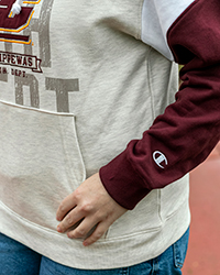 Property of Ath. Dept. Action C Oatmeal & Maroon Color Block Hoodie