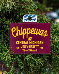 Central Michigan University Chippewas Script Maroon & Gold Sticker