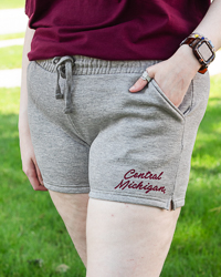 Central Michigan Script Women's Heather Gray Shorts
