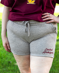 Central Michigan Script Women's Heather Gray Shorts