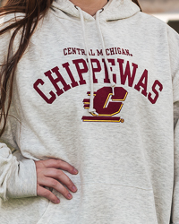 Central Michigan Chippewas Action C Oatmeal Hoodie