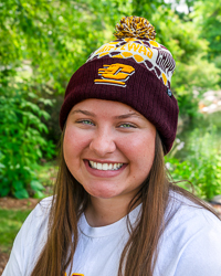 Action C Central Michigan Chippewas Maroon, Gold, and Cream Fleece Lined Knit Pom Hat