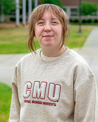 CMU Sherpa Block Letters Central Michigan University Oatmeal Crewneck Sweatshirt